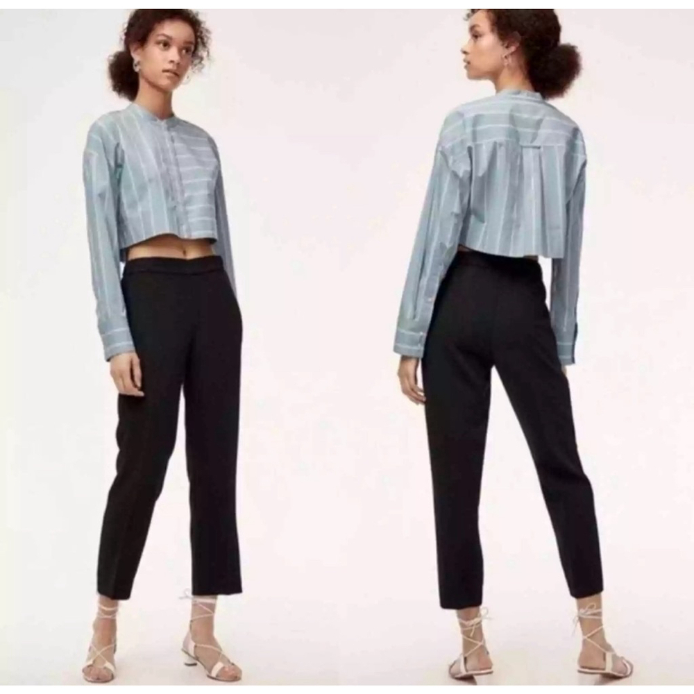 Aritzia Wilfred Crepe Darontal Pull On Pants Trousers Black Size 2